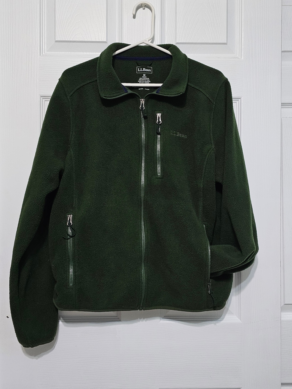 L.L. Bean Forest Green Zip-Up Fleece Jacket